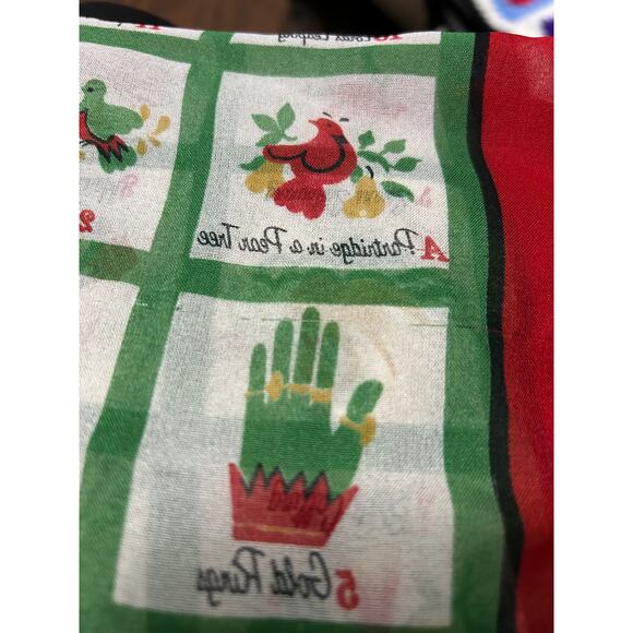 Liz Claiborne Vintage 12 days of Christmas Scarf 25x60 Made in Italy - Picture 4 of 8